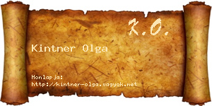 Kintner Olga névjegykártya